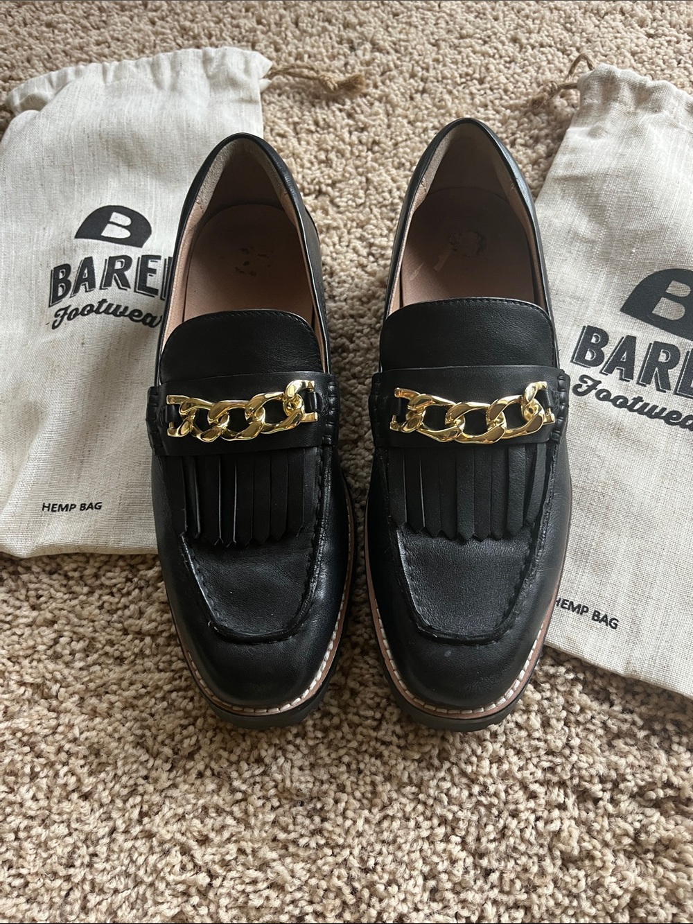 Women’s Black Leather Chain Loafer Elaenia. From Australia.
